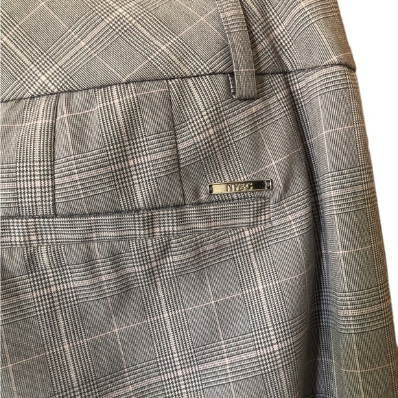 Gray plaid wide leg trousers professional Academia eclectic grandpa dress pants - Picture 7 of 9